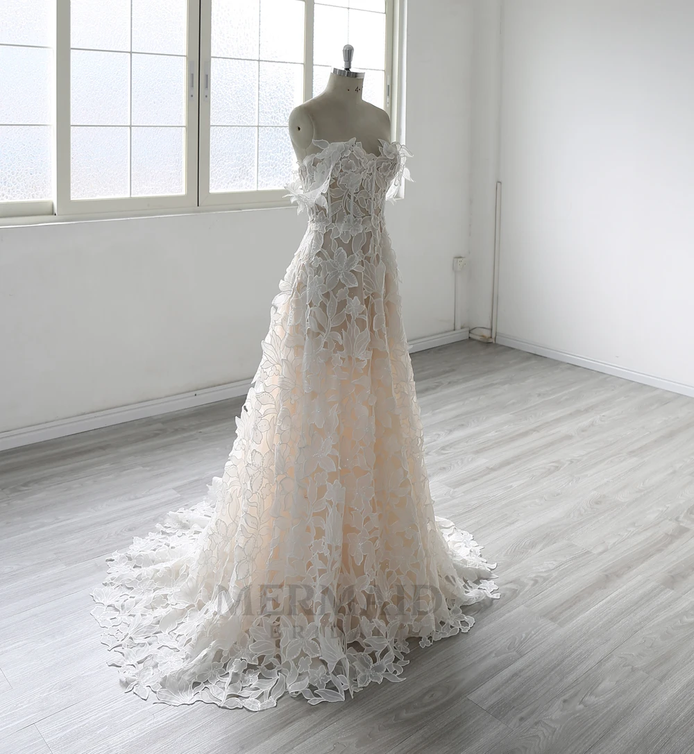 Off Shoulder Sweetheart Court Train Full Lace Wedding Dress 2025 -  AliExpress 320