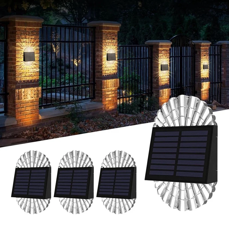 

Solar Deck Post Outdoor Lights, Solar Fence Driveway Lights, Solar Step LED Lights Outdoor Waterproof For Garden 4 Pack