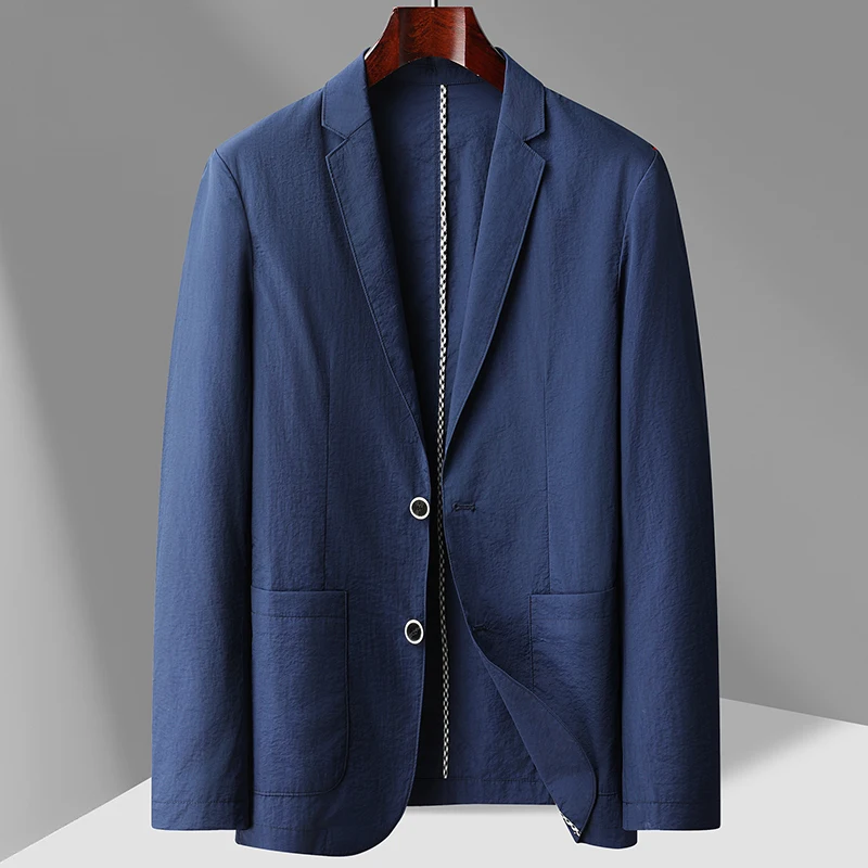 Summer Thin Suit Mens Coat Single Leisure High-grade Sense of Light Luxury Small Suit Jacket Single West Sun-protective Clothing 3