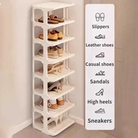 Shoes Organizer Shoe Racks Wall Corner Stackable Space-saving Narrow Shoes Storage Rack Storage Cabinet Shoe Shelves Furniture 5