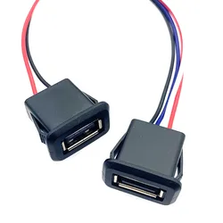 USB 2.0 To PH2.0 Female Jack Power Cable 2/4Pin Black Charging Data Line Connector DIY Parts Charger Socket With Cable Bayonet