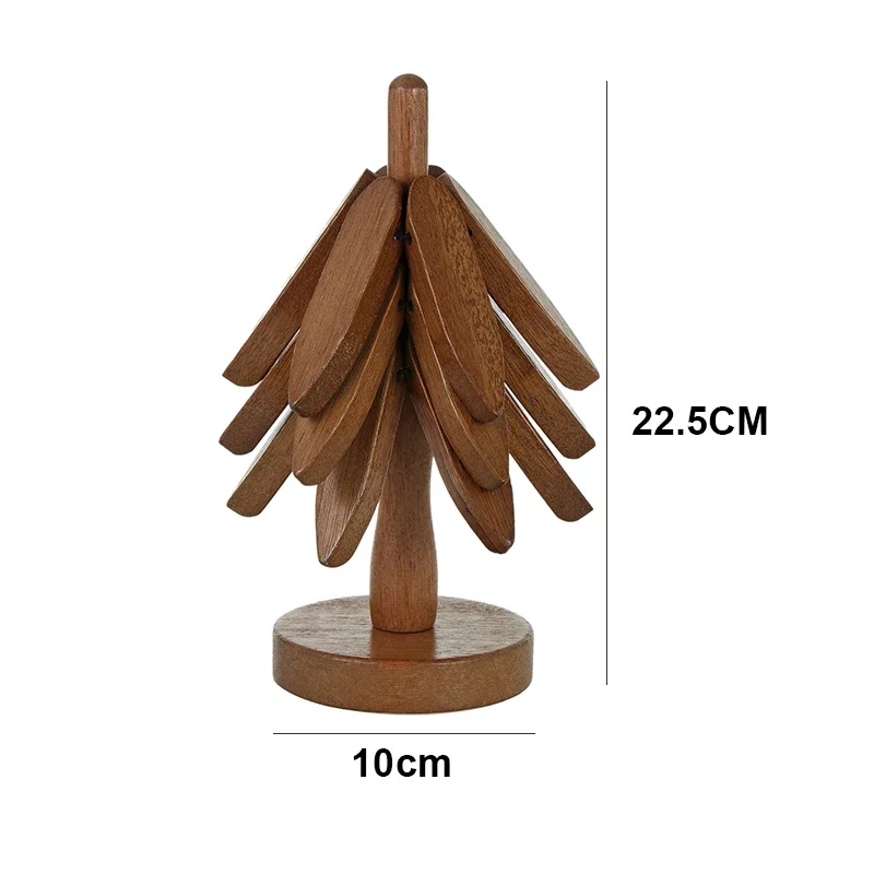 Description Picture 3 of item4PCS Tree Design Stand Wooden Trivets Decorative Anti Scald Heat Resistant Table Mat Coaster Wood Placemats Pot