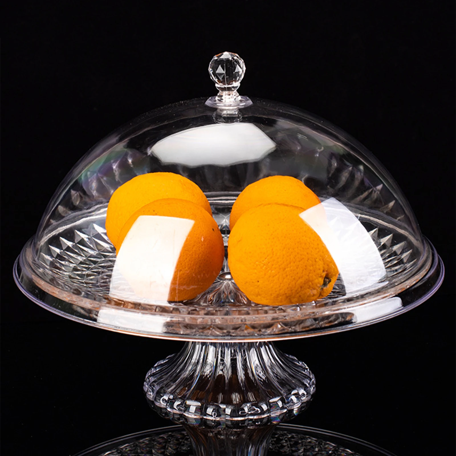 Cake Plate with Cover Thickened Multifunctional Durable for Parties Cake Tray Snack Fruit Dessert Plate Party