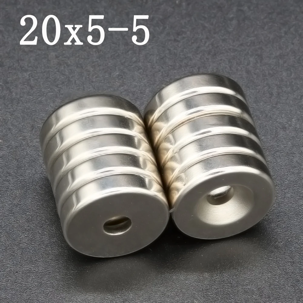 2/5/10/15Pcs 20x5-5 Neodymium Magnet 20mm x 5mm Hole 5mm NdFeB N35 Round Super Powerful Strong Permanent Magnetic Disc,round magnets,neodymium magnets