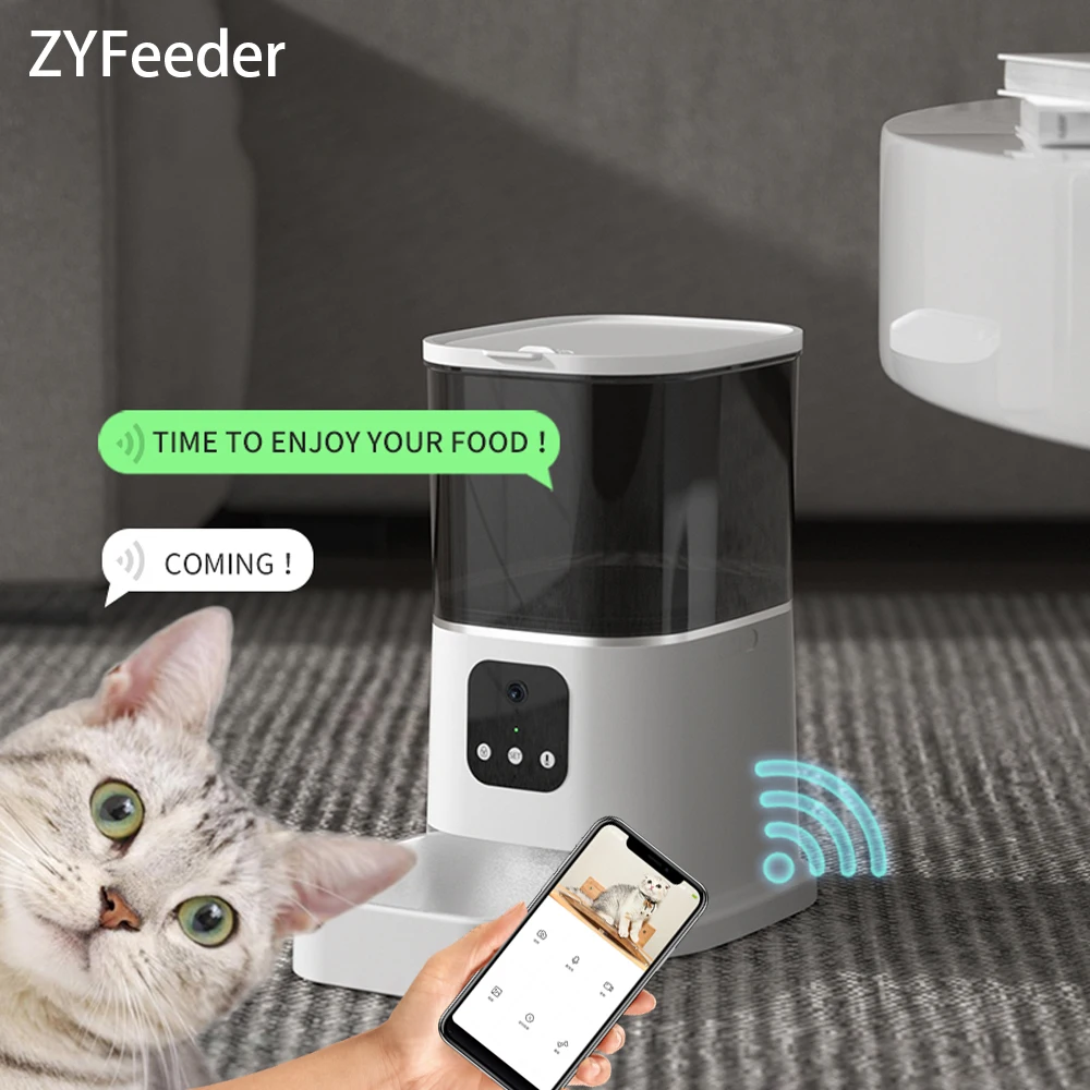 3L 6L Большая емкость Автоматическая кормушка для домашних животных Smart APP Дистанционное управление синхронизацией Кошка Собака Миска Диспенсер для еды с камерой WIFI Запись