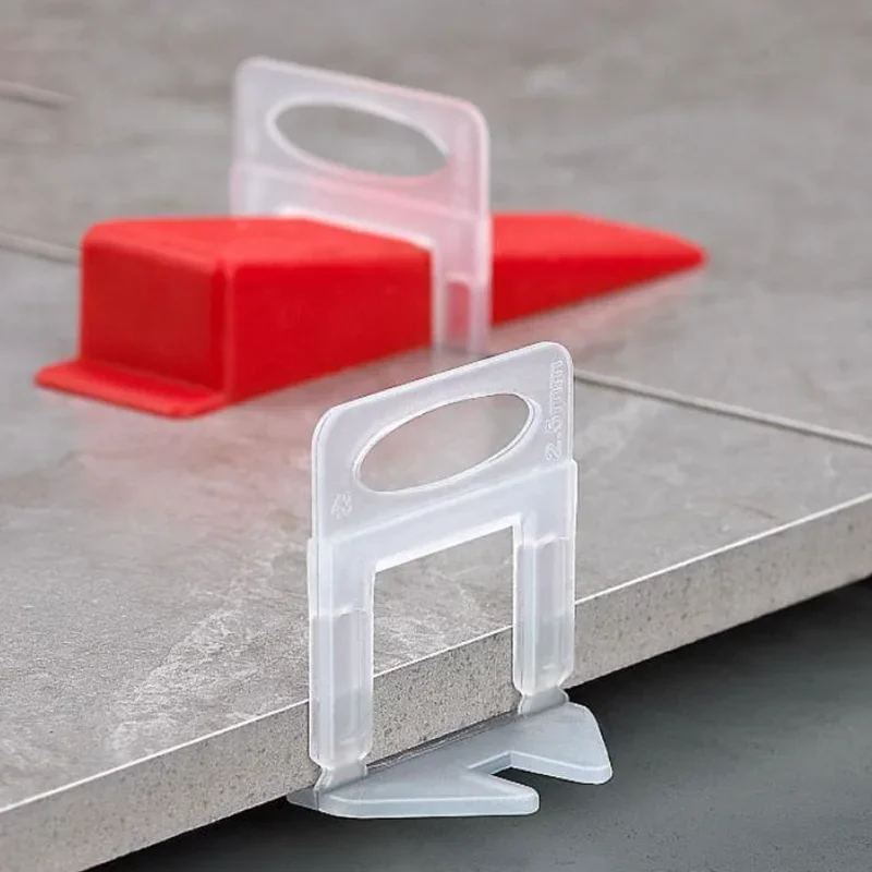 Tile Spacers Tile Leveling Clips Tile Leveling Tools 100pcs Ceramic Tile Leveling System Clips Spacers Straps Kit for Tile Laying