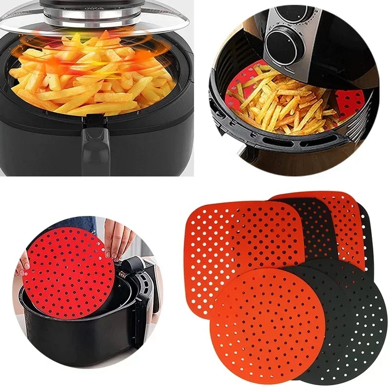 Air fryer liners Air fryer accessories Silicone baking mat Air Fryer Non-stick Baking Mat Cake Grilled Saucer Silicone Mat kitchen Accessories Pastry Tools Accessories Bakeware Oil Mats
