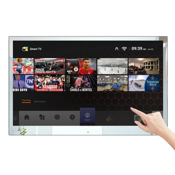 Souria 32 inch 4K Smart Android System Touchscreen Mirror Bathroom LED IP65 Waterproof TV WiFi Television DTV for SPA Hotel 1