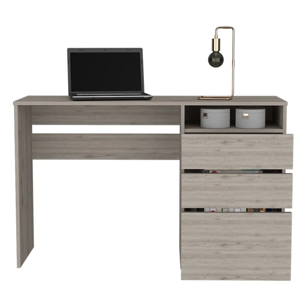 Computer Desk San Diego, One Shelf, Light Gray Finish 4