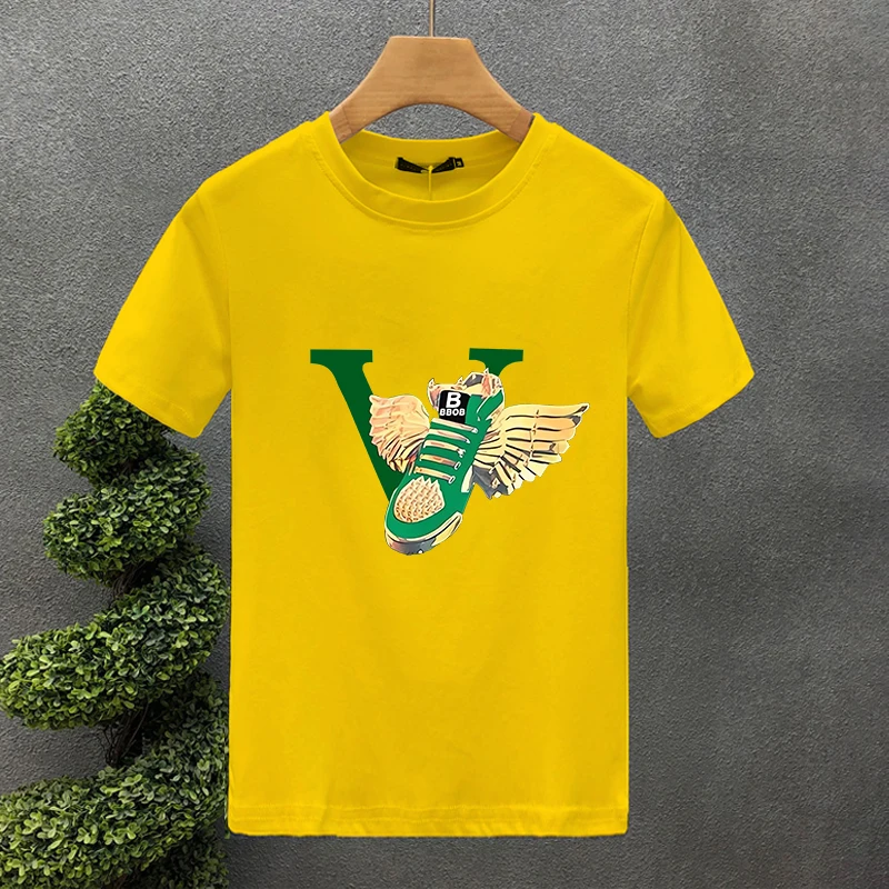 Marke Schuh 100 % Baumwolle Hohe Qualität Druck Paar Tees Sommer Haruku Für Männer/Frauen Kurzarm T-shirt Asiatische größe_voghion.com