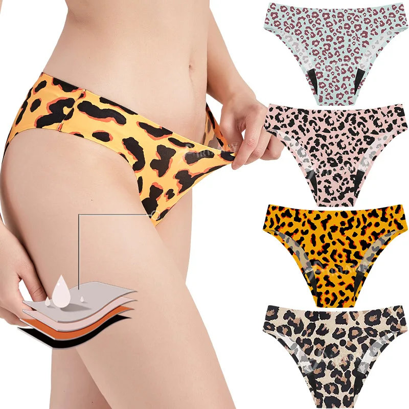 

Traceless leopard print swim trunks,physiological underwear,four layers of leak-proof,free sanitary napkins,menstrual aunt pants