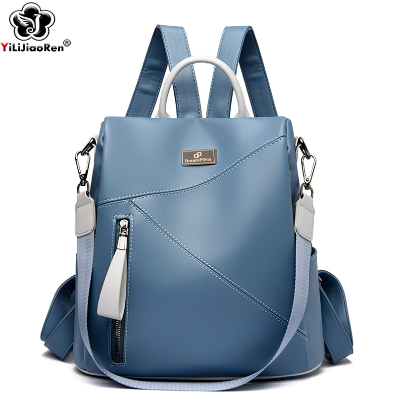 Famous Brand Leather Bagpack for Girls School Bag Fashion Backpack Women Travel Shoulder Bag Designer Daypack Ladies Sac A Dos