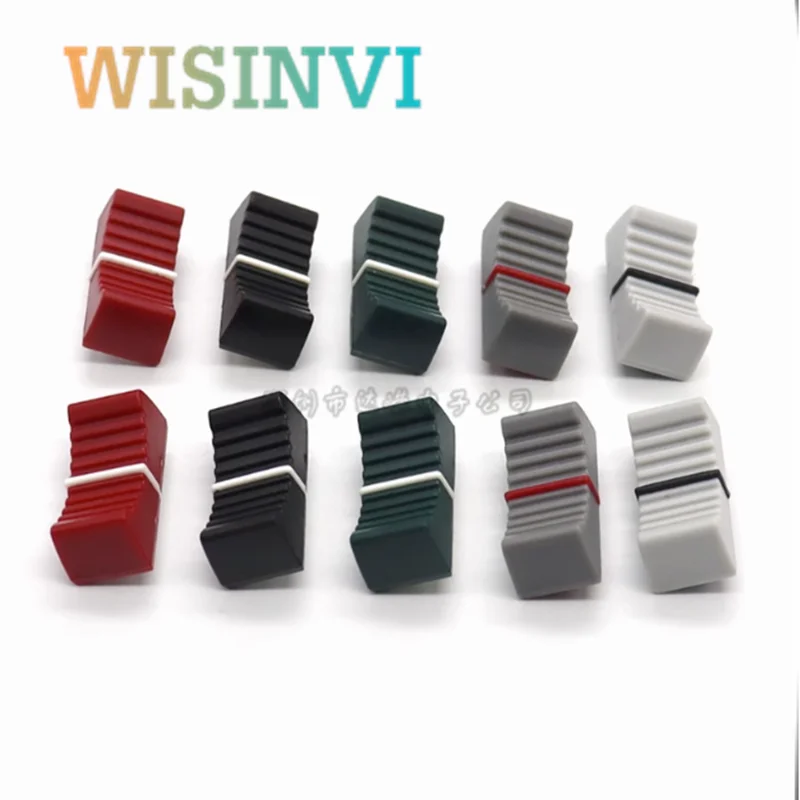 10pcs 24*10.5*9mm Straight Slide Potentiometer Mixer Push Rod Plastic Cap Console Volume Hat Inner Hole 4MM Slot potentiometer knob cap mixer knob cap plastic knob cap