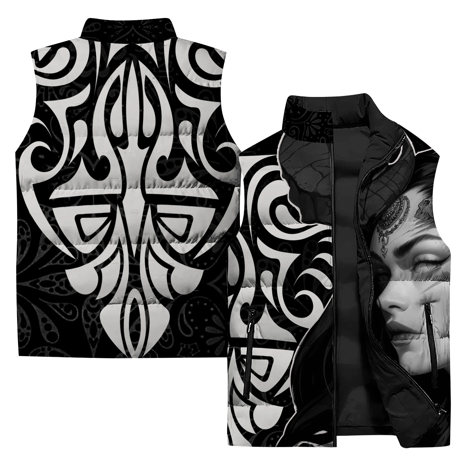 thumbnail image 5 of Chaleco sin mangas para hombre, chaqueta con estampado 3D de medusas de demonio de anime japonés, cortavientos, chaqueta deportiva para exteriores, para fiestas, moda para hombre, 5 of 5