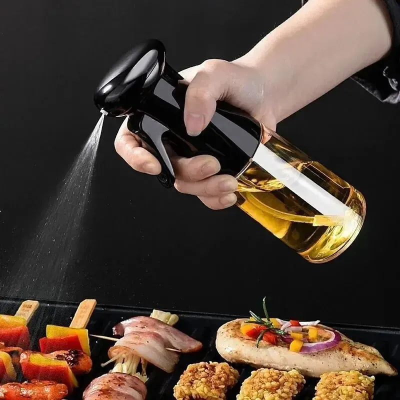 Oil Sprayer 1pc Kitchen Oil Bottle Cooking Oil Spray 200ml Pneumatic Spray Bottle Fitness Barbecue Dispenser