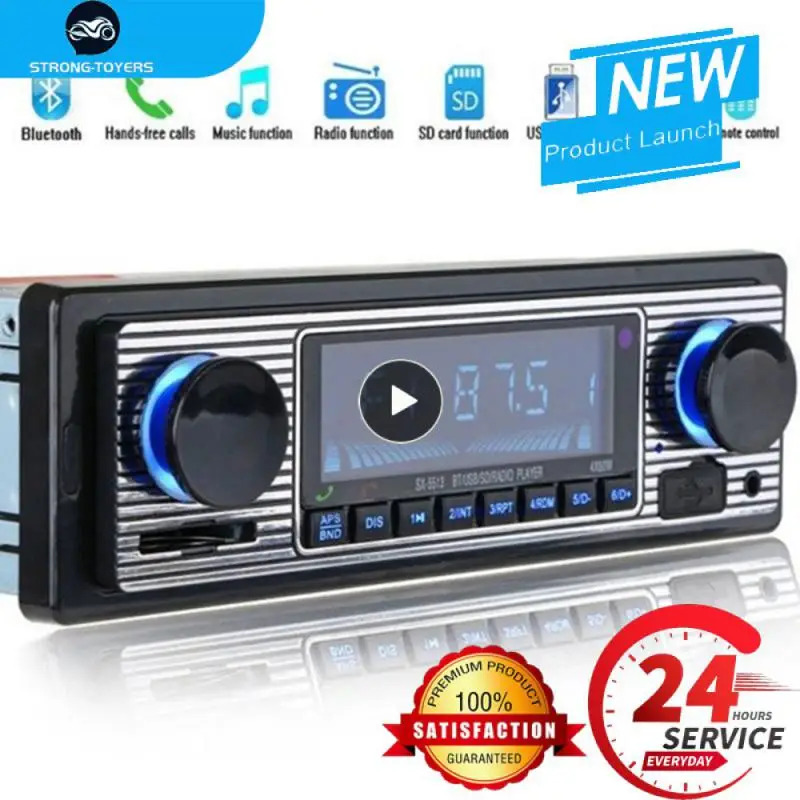 Autoradio Bluetooth-Compatibile Autoradio Stereo Fm Sd Aux Play Retro Autoradio Uscita Audio Lettore Mp3 Per Auto Con Telecomando