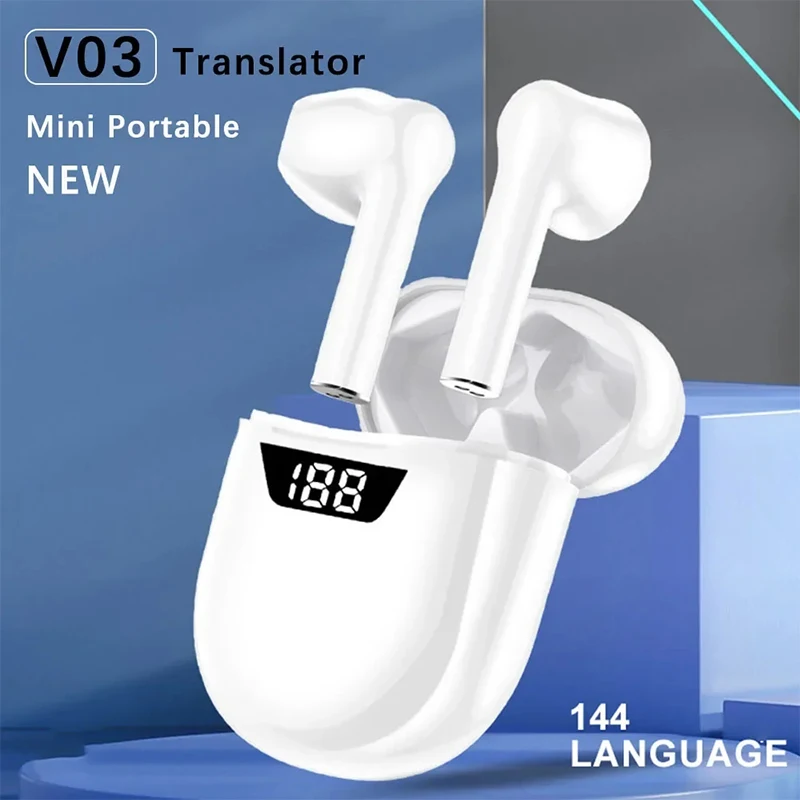 Bluetooth5 Voice Translation Headphone Wireless 144 Language Instant Translate Real Time Smart Travel Voice Translator Earphone
