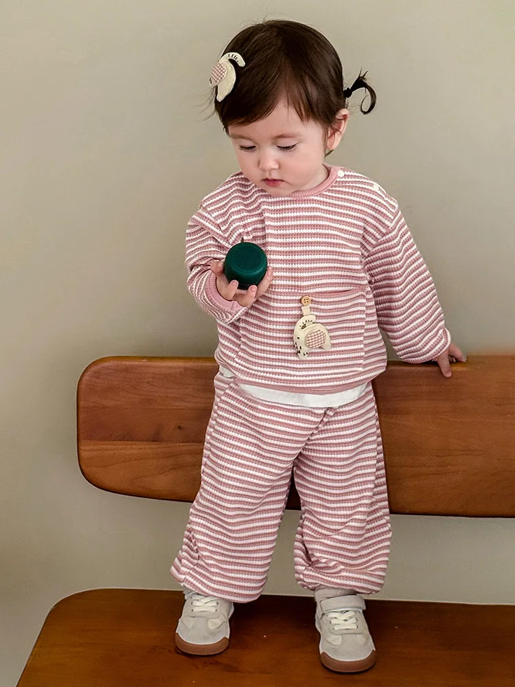 Kids Striped Hoodie and Pants Tracksuit Set for Boys and Girls