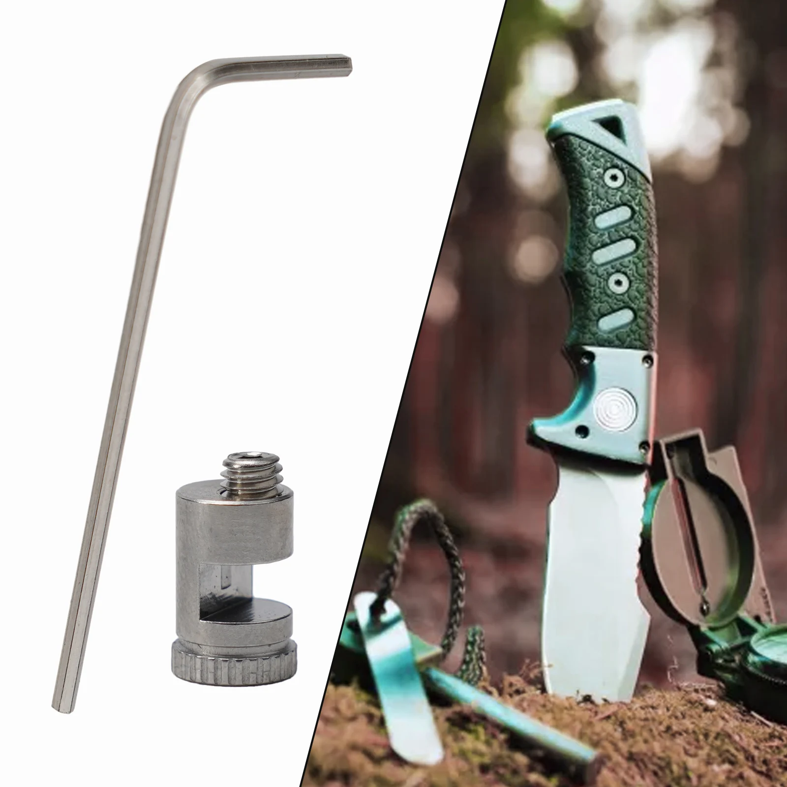 

110 Thumb Stud Push Cutter Knife Button Thumb Stud 416 Steel Material 110 Screw Pusher Screw With Hex Wrench Camping Tool Parts