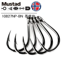 

Mustad 10827 Hooks Carp Pesca Hooks Barbed Fishing Anzol Carbon Steel Barb Sharpen Circle Ring Fishhooks Jig Head Catfish Anzol