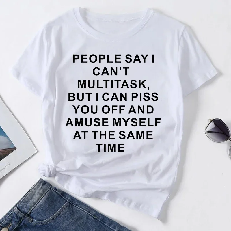 

Футболка с надписью «Я могу» для женщин, мультяшный рисунок «разочаровывает», милые модные рубашки, повседневная одежда, хлопковые мужские топы