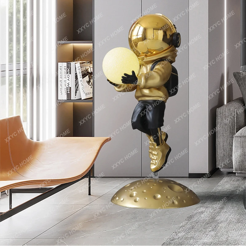 

80cm Astronaut Living Room Landing Large Decoration Sculpture Astronaut Resin Home Decoration Lighting Creative New House Gift