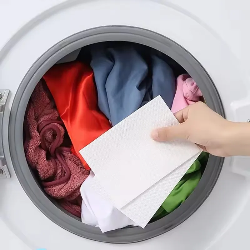 Laundry Tablets Absorbent Paper Anti-Staining Clothes Sheets Anti-String Mixing Color Absorption Washing Accessories 50 PCS/Bag