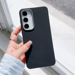Ultra Thin Matte Leather Textured Magnetic Phone Case with Wireless Charging Compatibility - S23 Plus (Black)