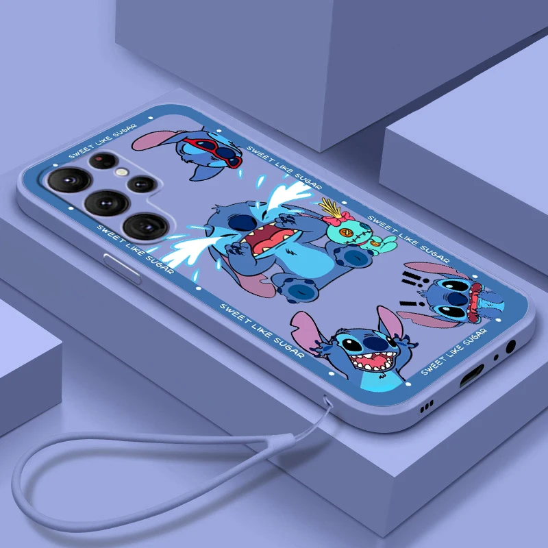 

Cartoon Lilo Stitch Anime Cute Case For Samsung Galaxy S22 S21 S20 S10 Note20 10 Ultra Plus Pro FE Lite Liquid Rope Phone Cover