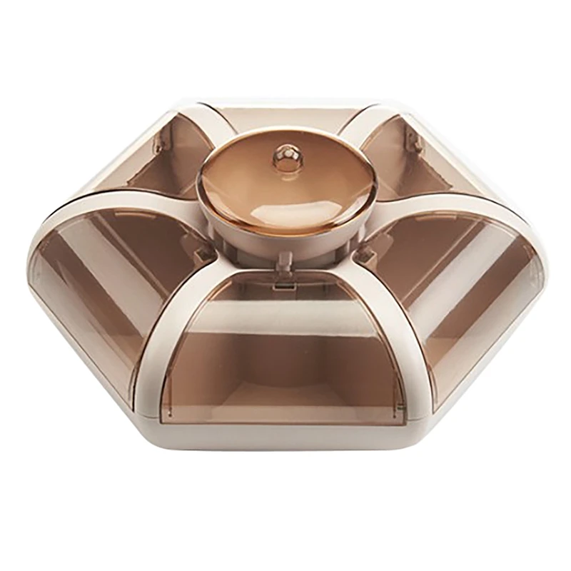 

Lotus Fruit Box Snack Compartment Storage Box Transparent Press Type Food Storage Box Lotus Shape Candy Box