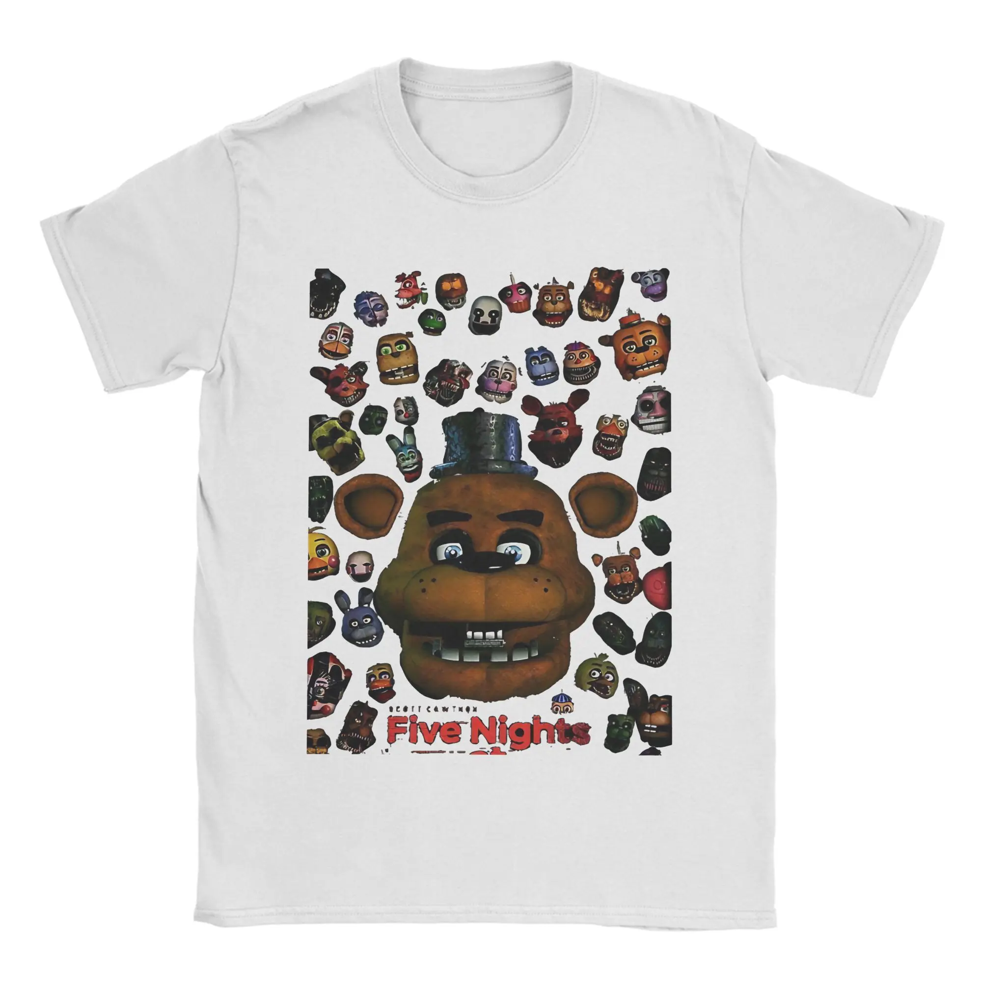 FNAF Meme Pure Cotton Casual Unisex T-Shirt - Round Neck Short Sleeve