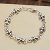 1pc Gothic Style Cross Men's Floral Pattern Bracelet Suitable for Daily and Party Wear, Birthday and Holiday Gift Jewelry 4