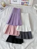 2024 New Black Skirt Female Summer High Waist gothic Anti-Glare A-Line Pleated Skirt Short Skirt Purple Ins Tide Ulzzang Skirt 3