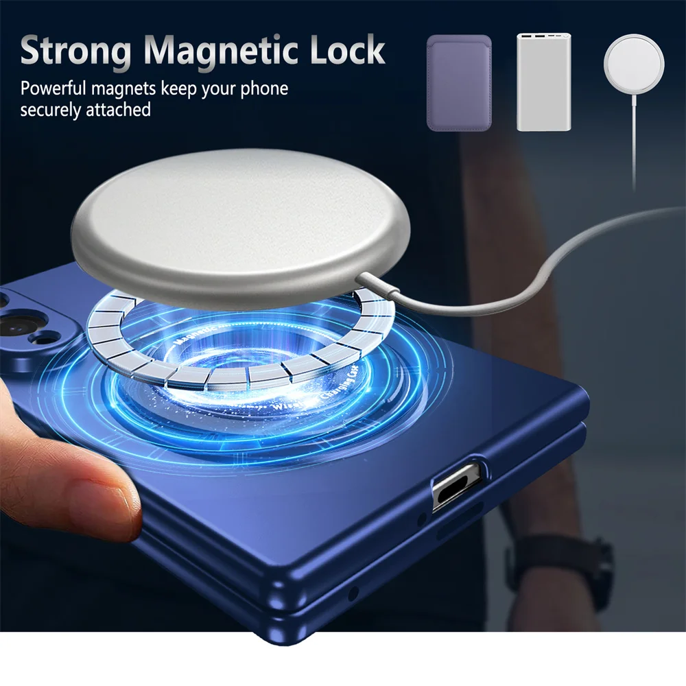 Luxury Rotating Magnetic Stand Phone Case with Lens Protector - Solid Color Cover