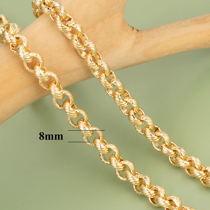 YEGUI C118, Schmuckzubehör, DIY-Kette, 18 Karat vergoldet, 0,3 Mikrometer, rhodiniert, DIY-Armband-Halskette, handgefertigt, 1 m/Los – Detail 4