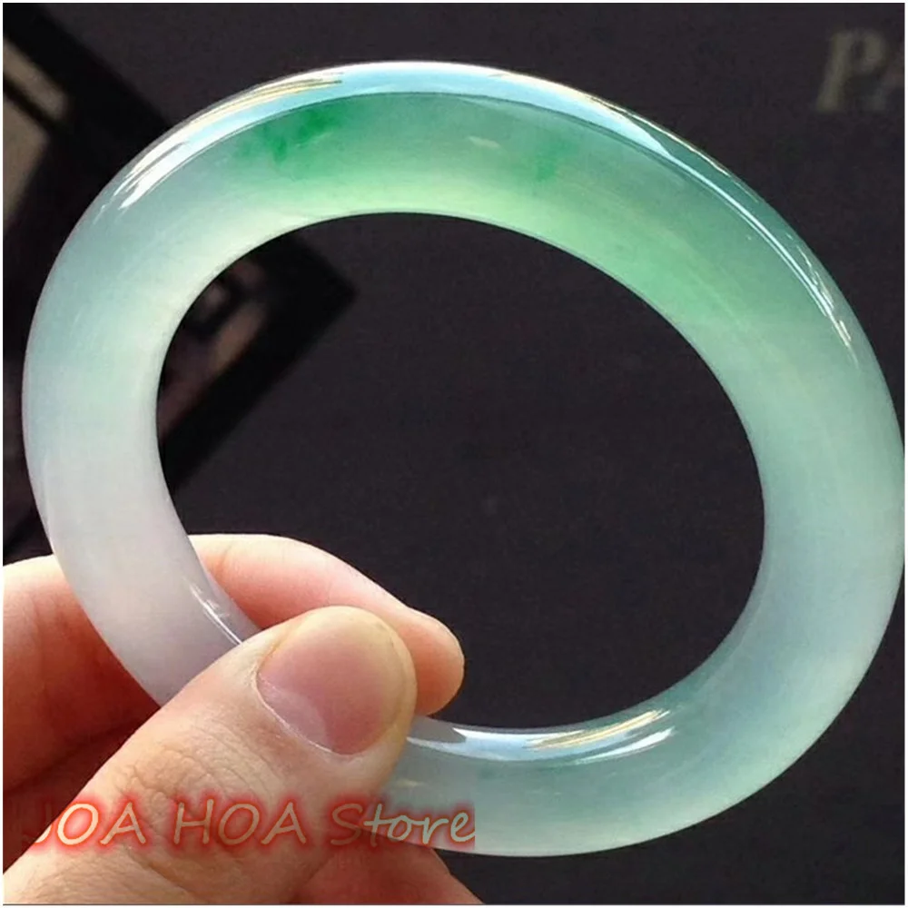 

Myanmar Natural Ice Jadeite AAAAA Bangle Floating Green Imperial Concubine Positive Circle Jade Round Bracelet Jewelry