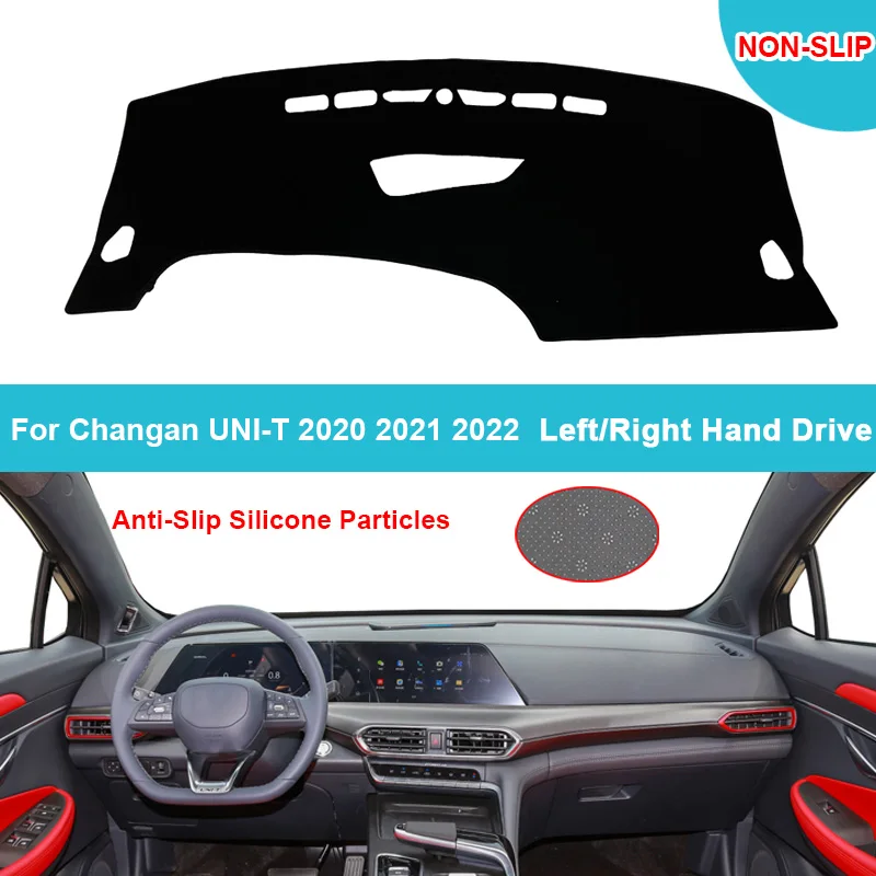 

Car Dashboard Cover DashMat For Changan UNI-T 2020 2021 2022 Flannel Suede Polyester Carpet Cape Protector Sun Shade
