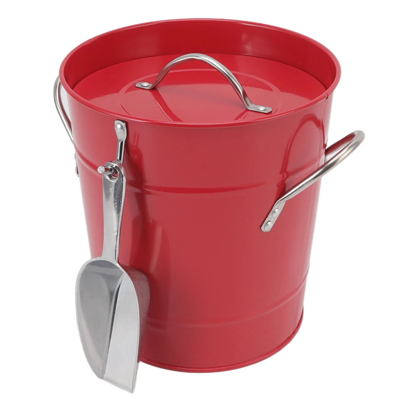 Ice Bucket with Ice Shovel Galvanized Sheet Plastic Beer Chiller Bin for Bar Home Outdoor Picnic