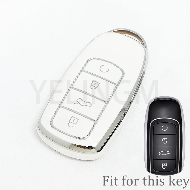 Premium 4-Button TPU Car Key Case Holder and Keychain Accessory