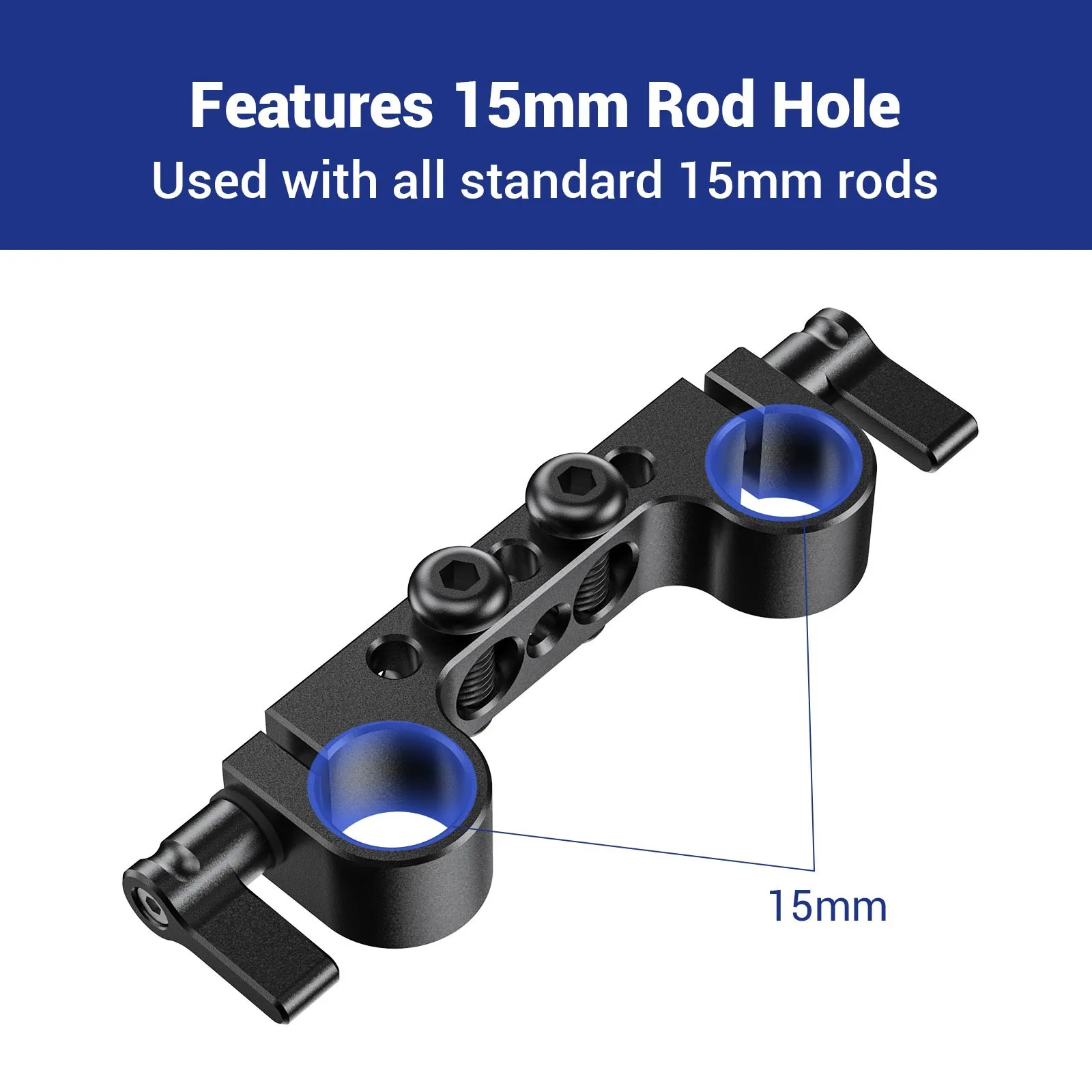 2PCS Lightweight Dual 15mm LWS Rod Clamp Railblock For Camera 15mm Rail Support System For Follow Focus 2061 camera accessories
