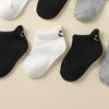 12 double summer children's socks smiling face simple thin breathable cotton socks 1-12 years old solid color boutique socks 6
