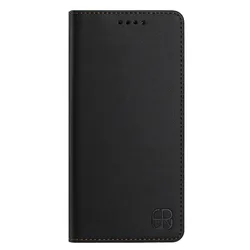 Luxury Magnetic Flip Leather Wallet Case - Premium Book Cover for MOTO G37 Power (Black)