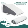 2-Pack Memory Foam Bed Wedge Pillow/Neck Pillow for Back, Legs and Knees - Triangular Pillow with Removable Cover 5