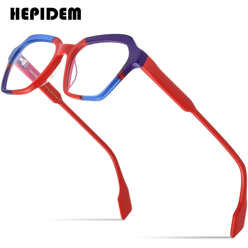 

HEPIDEM Multicolor Acetate Glasses Frame Men Retro Square Eyeglasses Women Optical Prescription Spectacles Myopia Eyewear 9249