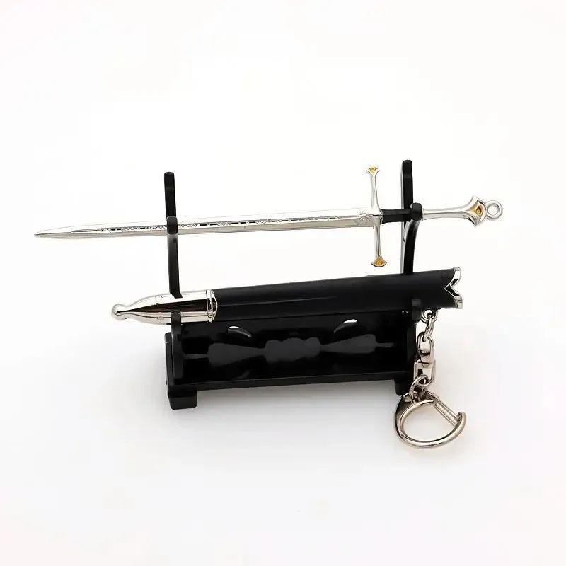 Sword Keychain Glamdring Aragorn Narthil Elves Anduril Middle-earth Weapon 22CM Metal Katana Samurai Ornaments Gifts Toys