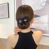 Magique torsadé cheveux Style bandeau femmes Net fil arc noir beignets bourgeon bandeau bandeau mode coréenne Simple cheveux accessoires 4