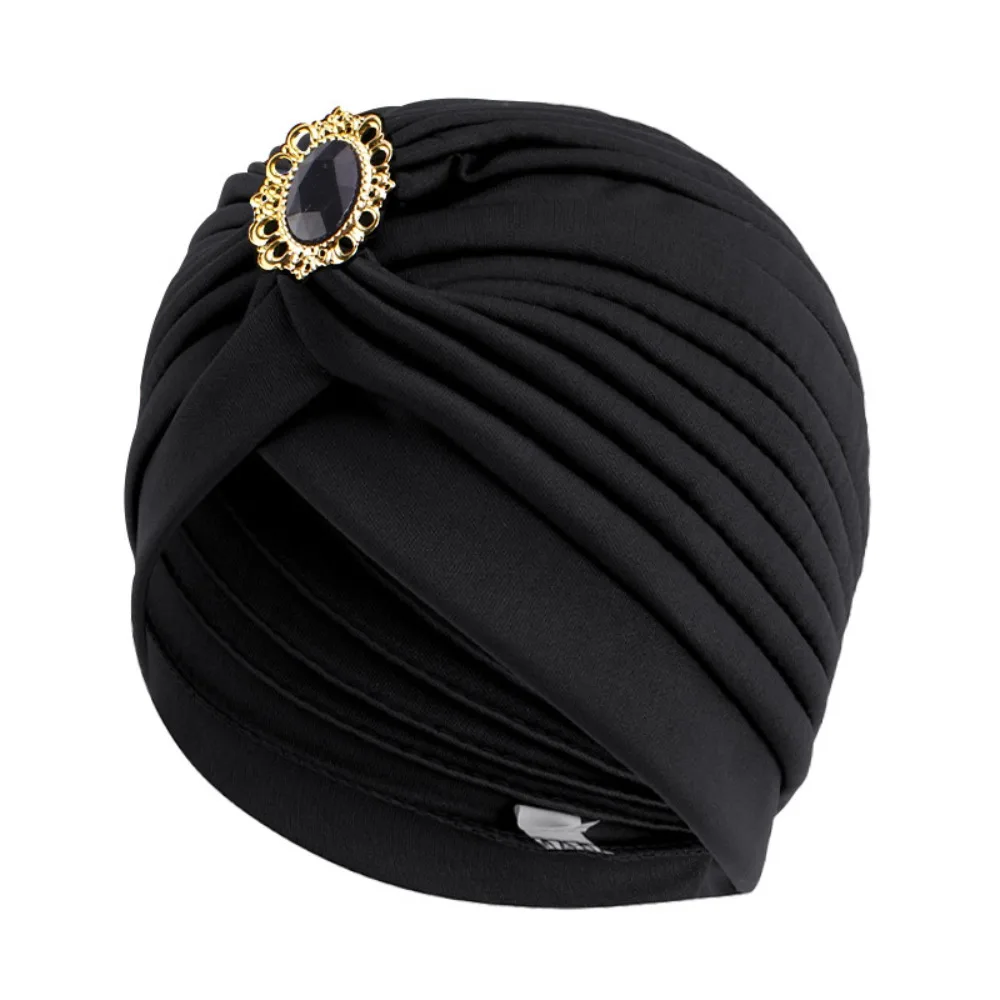 Casual Twist Retro Ethnische Turban Hut Turban Stirnbänder Zubehör Indische Hut Kopfbedeckung Chemotherapie Kappe Frauen – Detail 1