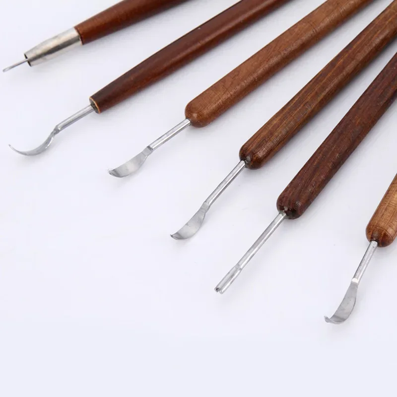 Polymer Clay Tools Pottery Tools Clay Sculpting Tools 6PCS sculpting tool Pottery Tools Wood Handle Pottery Set Wax Carving Sculpt Smoothing Polymer Shapers Clay Ceramic Tool