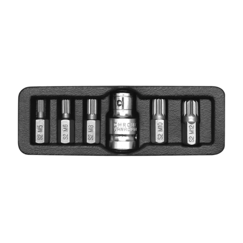 

6pcs/lot 30mm Screwdriver Bit with Socket Adapter 12 Point Spline Dropship