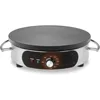 Crepe maker, cast iron cooking surface, stainless steel base, includes batter spreader, breakfast maker, bread maker 1